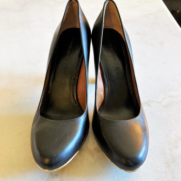 Worn 1x! Banana Republic black leather pump high chunky heel shoes (size 10) - Picture 9 of 12